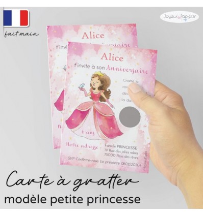 Carte A Gratter D Invitation Fete D Anniversaire Princesse Fille