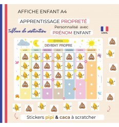 Apprentissage propreté Affiche enfant Je deviens propre