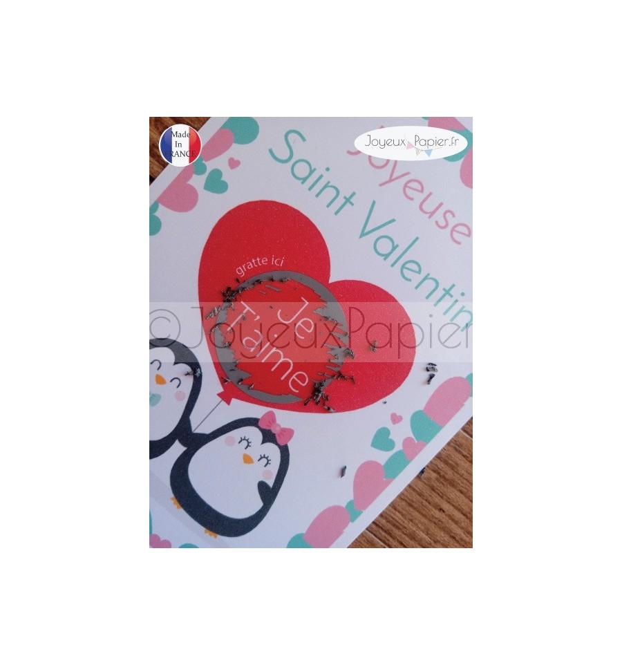 Carte à gratter pour amoureux - carte St-Valentin - TICKY-TACKY