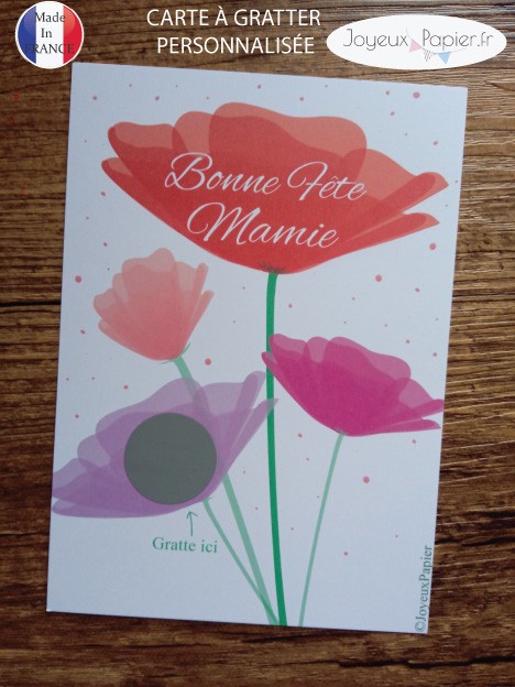 3 Carte A Gratter Personnalisee Pour La Fete Grand Mere Mamie