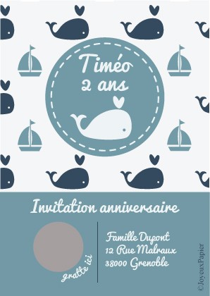 Carte A Gratter D Invitation Anniversaire Pour Enfant Garcon