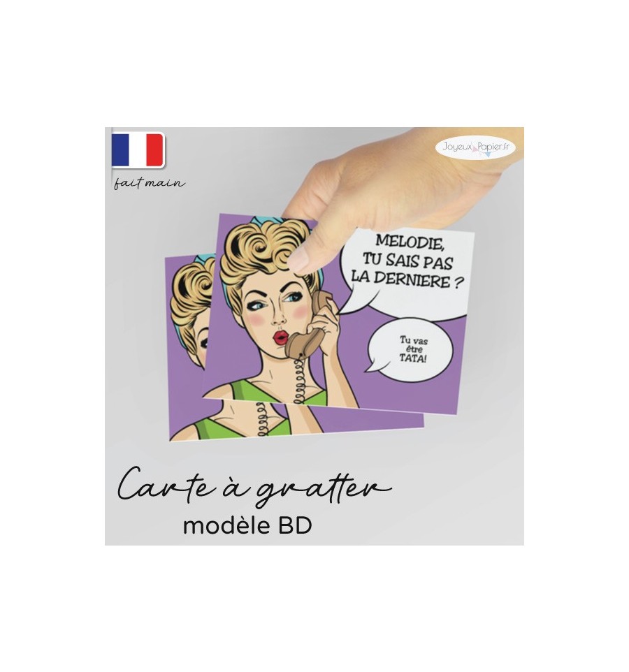 Carte à gratter annonce bonne nouvelle modèle bd téléphone