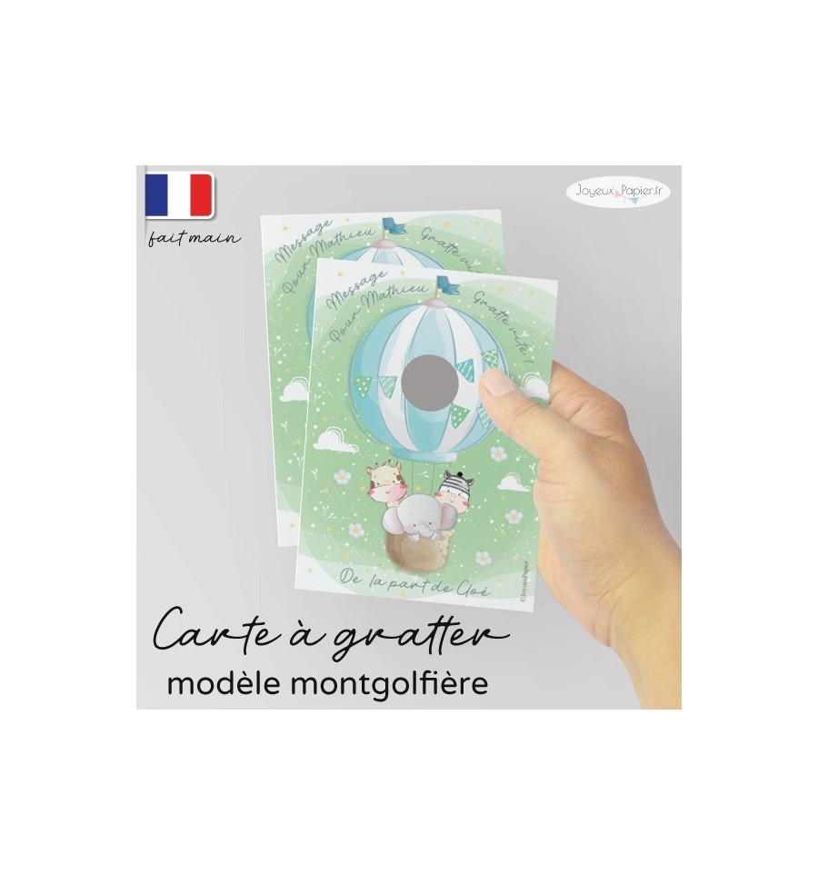 Carte a gratter demande parrain montgolfière