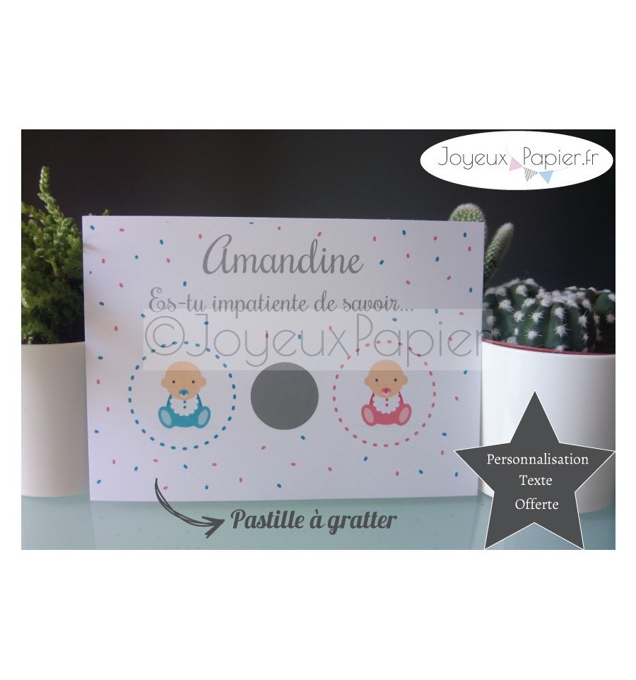 Carte à gratter annonce sexe bébé modèle baby surprise
