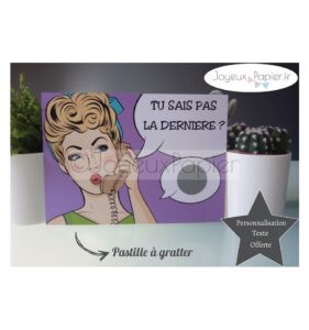 Carte à gratter annonce bonne nouvelle modèle bd téléphone