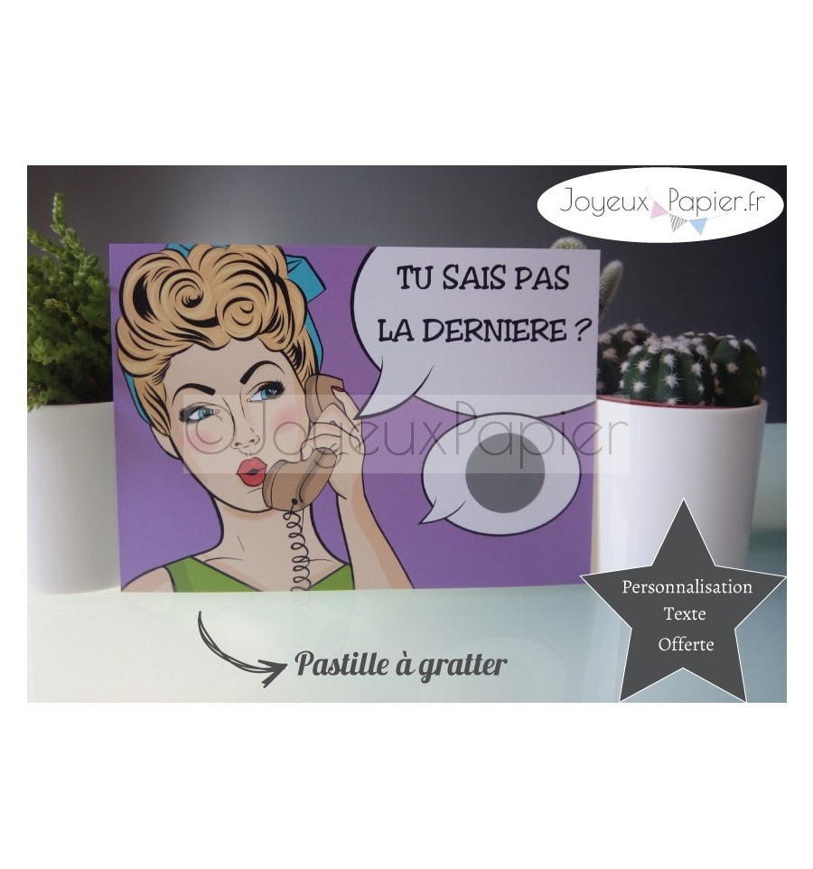 Carte à gratter annonce bonne nouvelle modèle bd téléphone