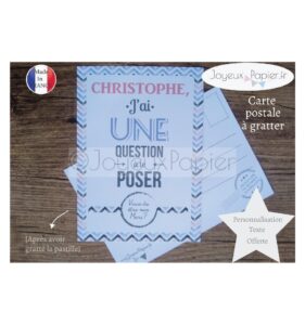 Carte à gratter demande témoin de mariage modèle zig zag