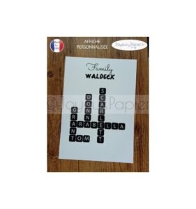 Affiche scrabble famille modèle sanchez