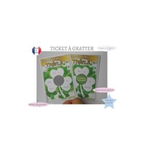 Ticket jeu à gratter personnalisé annonce grossesse modèle trèfle