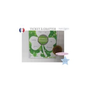 Carte à gratter annonce grossesse trèfle porter chance