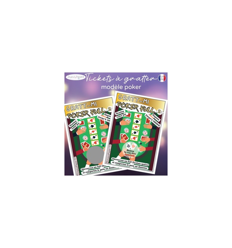 Carte à gratter annonce grossesse originale poker