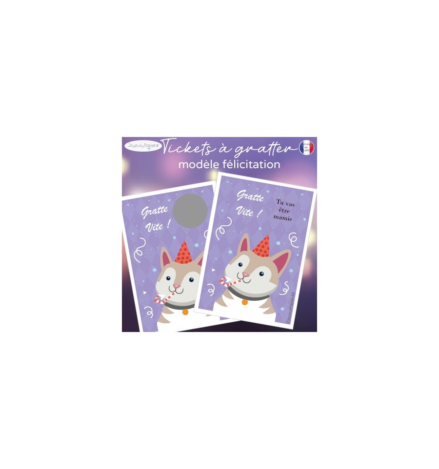 Ticket mini carte à gratter annonce grossesse tu vas être mamy