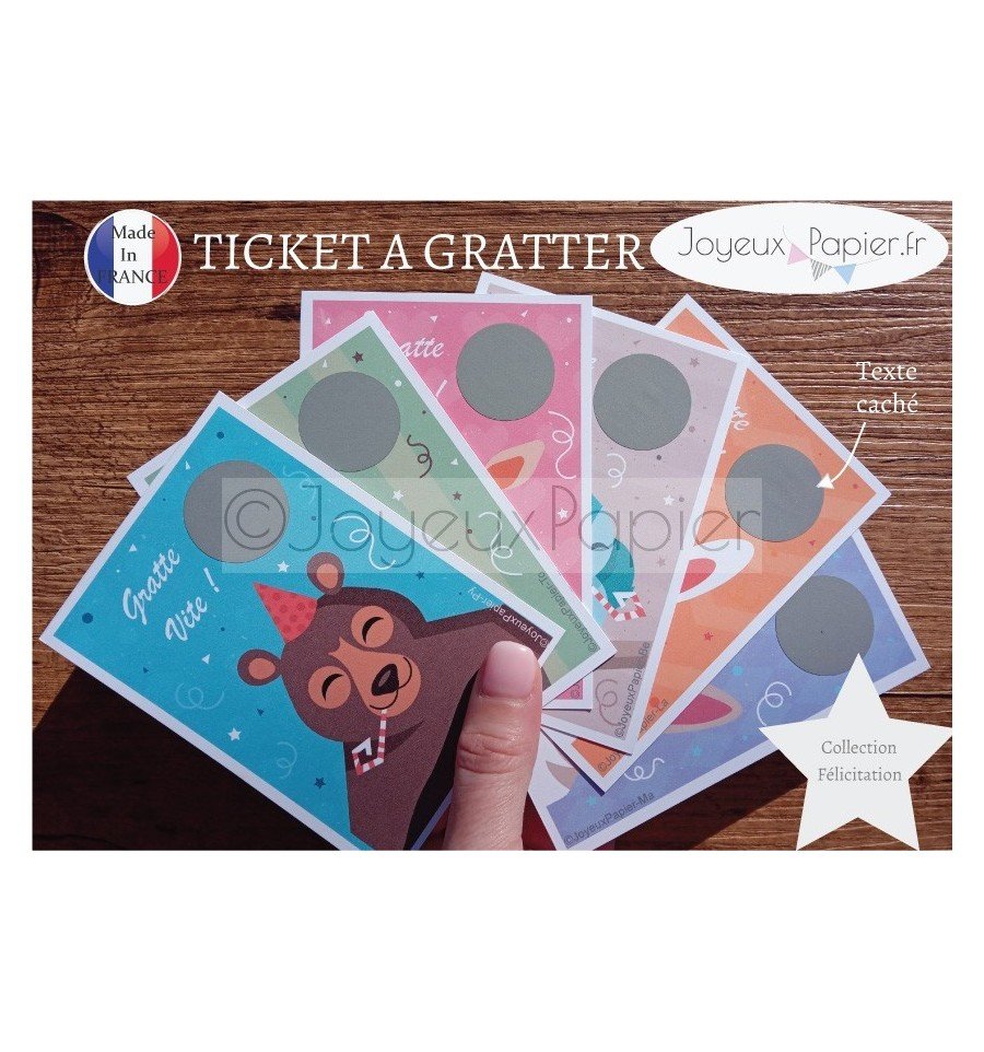 Ticket mini carte à gratter annonce grossesse père noël tu vas être papy