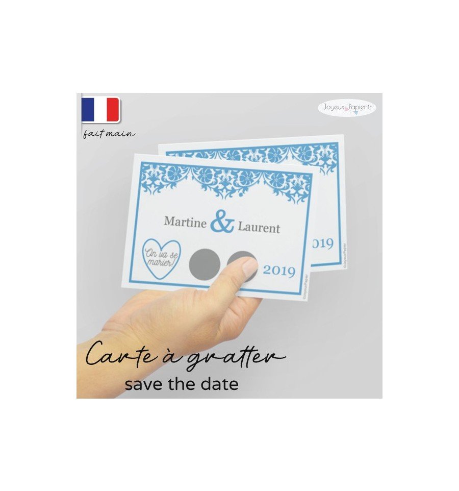 Carte à gratter Save the date mariage