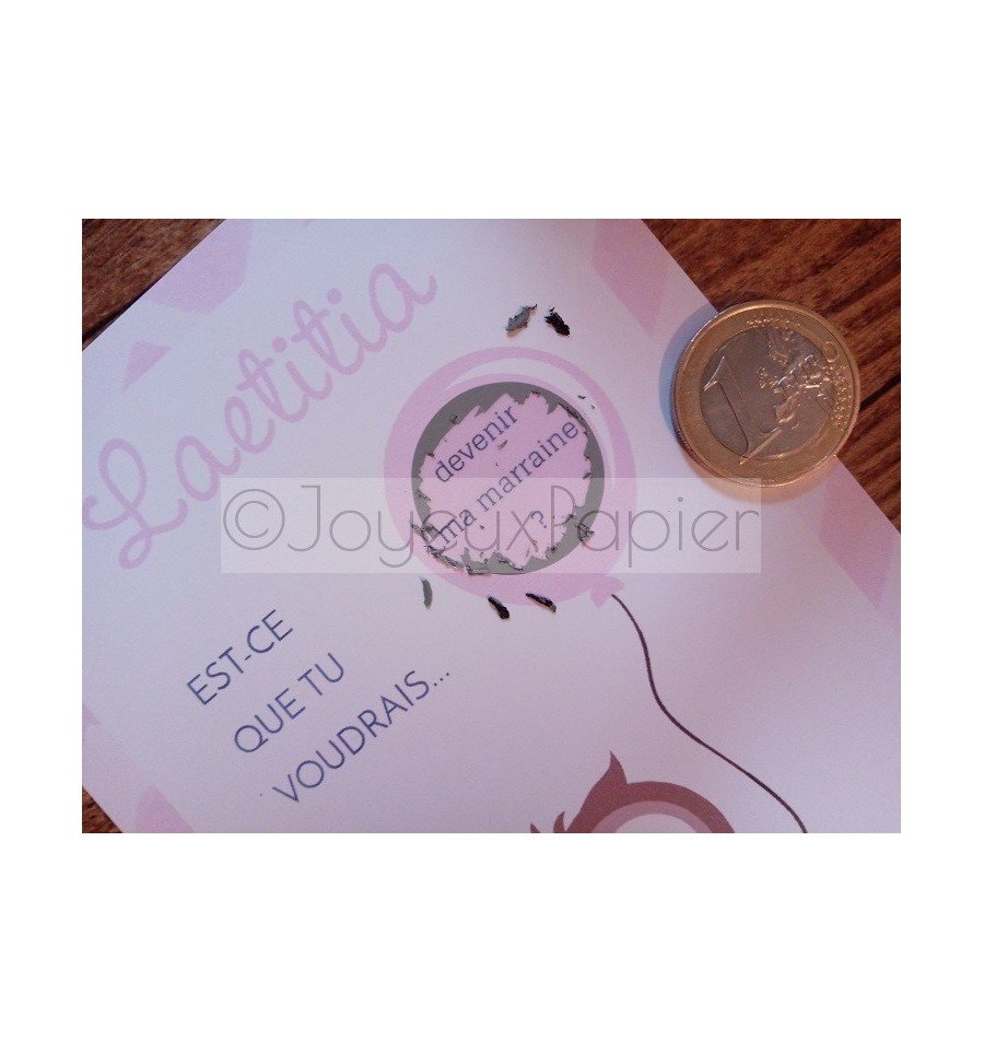 Carte à gratter demande parrain marraine hibou