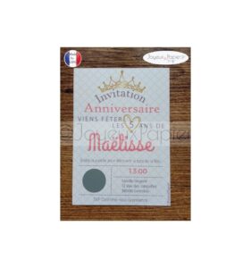 Carte à gratter anniversaire princesse