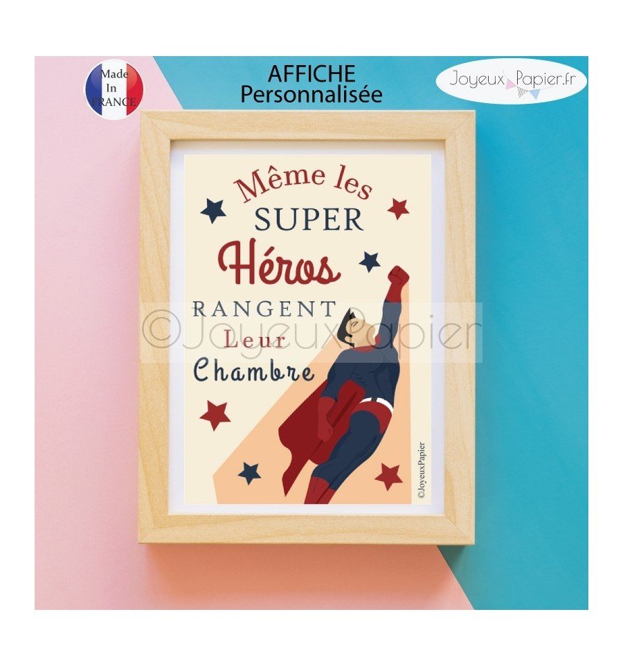 Affiche même les super héros rangent leur chambre