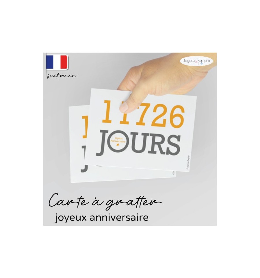 Carte à gratter anniversaire compteur de jours