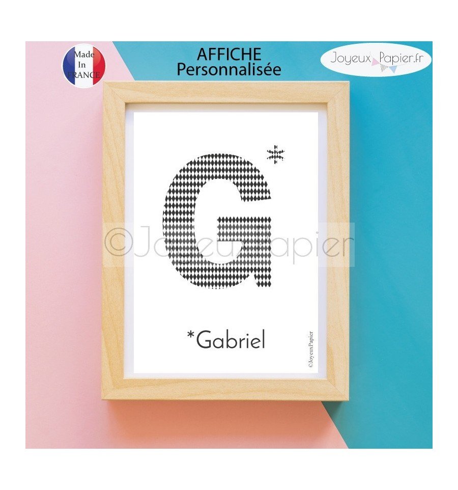 Affiche initial prenom personnalisable