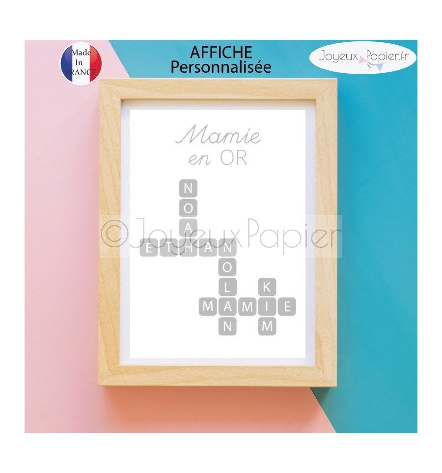 Affiche scrabble grands parents petits enfants