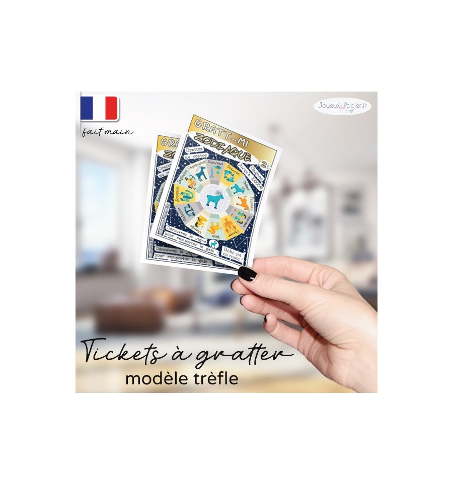 Ticket Carte à gratter annonce grossesse modèle zodiaque