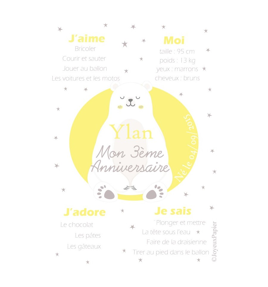 Affiche anniversaire personnalisée