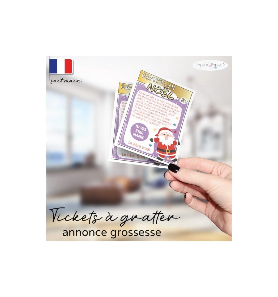 carte a gratter annonce grossesse mamie