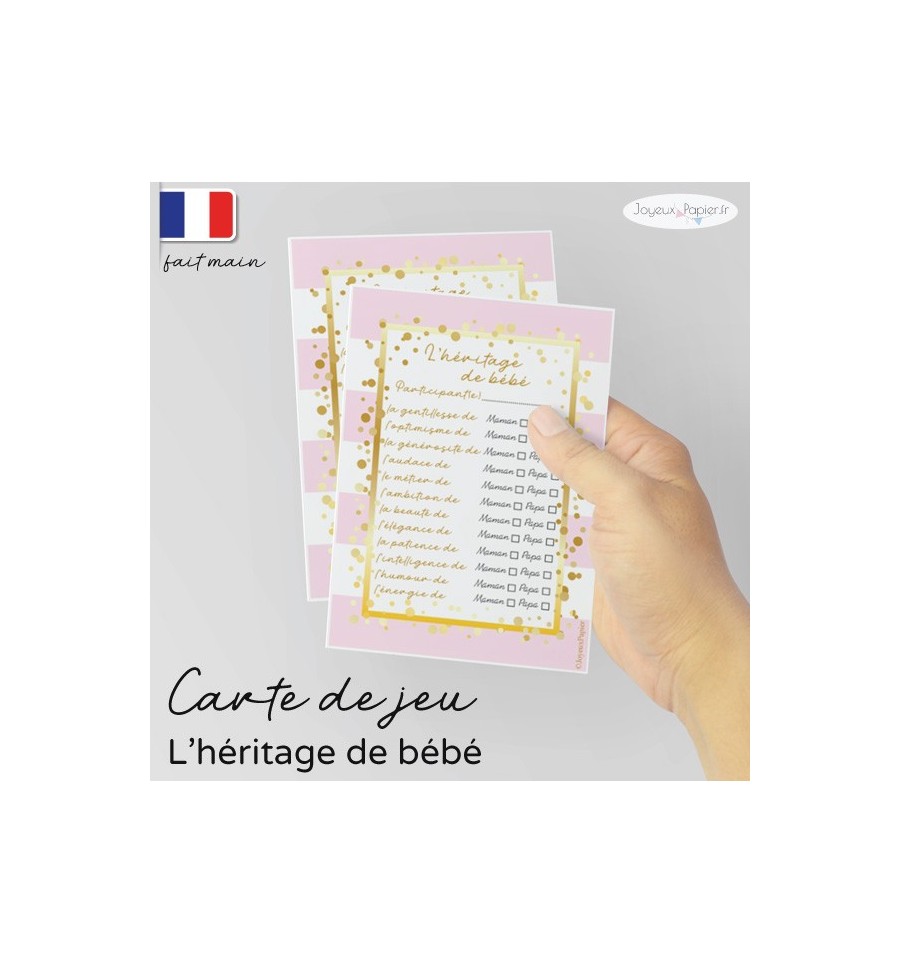 Carte l&rsquo;héritage de bébé rose doux pop