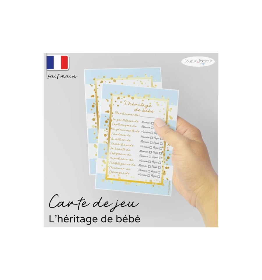 Carte l&rsquo;héritage de bébé bleu doux pop