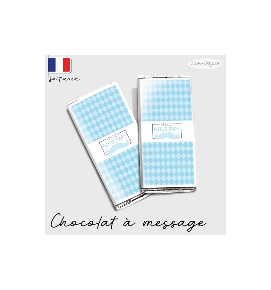 Etui tablette chocolat annonce grossesse moustache
