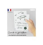 Carte invitation anniversaire à gratter minimaliste