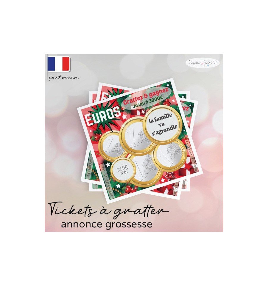 carte a gratter grossesse noël la famille va s&rsquo;agrandir