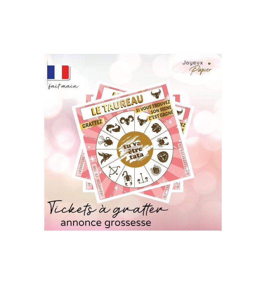 carte a gratter grossesse tu vas etre tata taureau signe astrologique