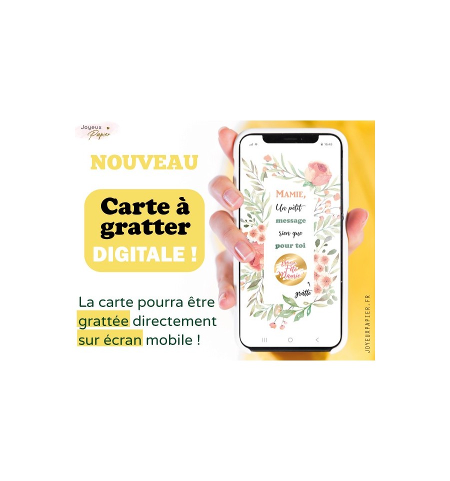 carte à gratter numérique florale bonne fête